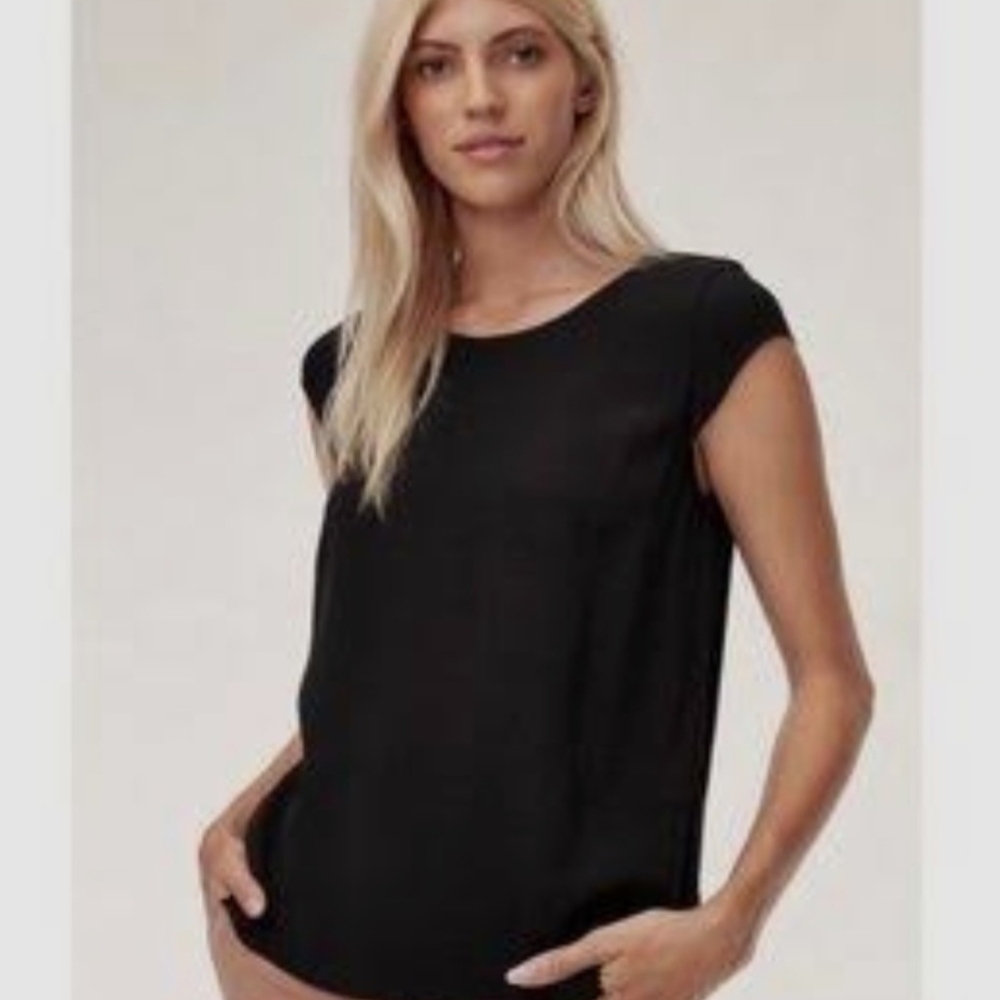Wilfred Black Cap Sleeve Blouse